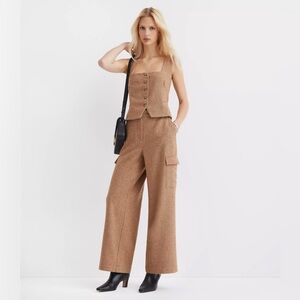 NWT Fluid Pull On Wide Leg Cargo Pants in Herringbone